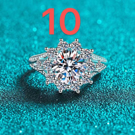 #03 (Ring 10- 17) 925 Sterling Silver Moissanite rings