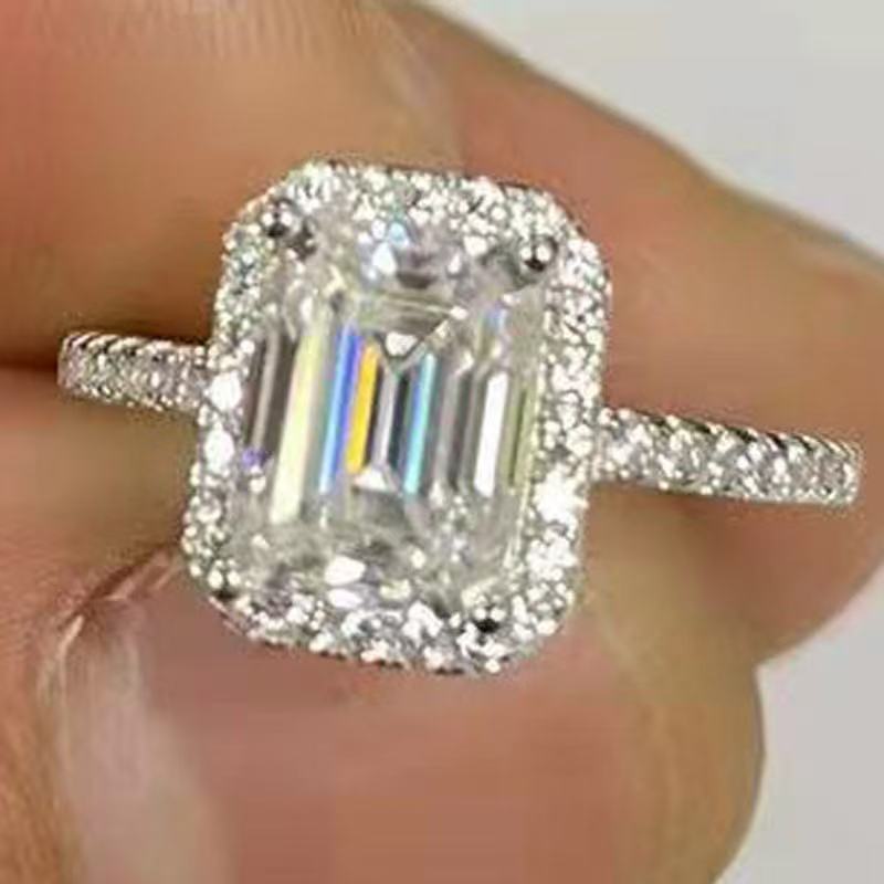 #04 (SPECIAL CUT ) 925 Sterling Silver Moissanite rings